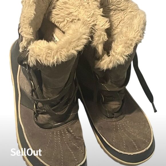Sorel Women's Tivoli II Gray Snow Boots Size 10 Waterproof Fur Lined - Picture 4 of 10